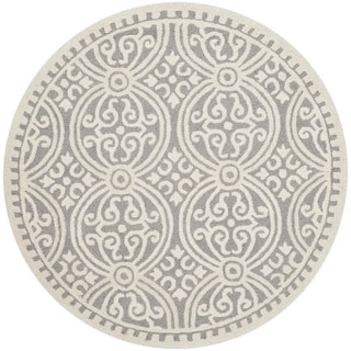 Safavieh Handmade Cambridge Moroccan Silver/ Ivory Rug (8' Round)