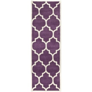 Safavieh Handmade Moroccan Chatham Purple Wool Rug (2'3 x 11')