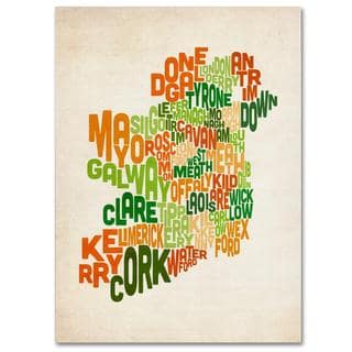Michael Tompsett 'Ireland Text Map' Canvas Art