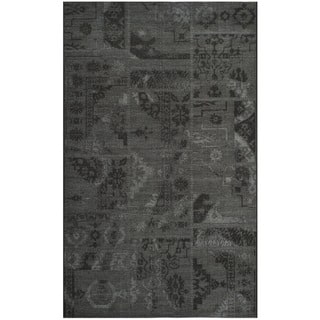 Safavieh Palazzo Black/Grey Oriental Over-Dyed Chenille Rug (4' x 6')