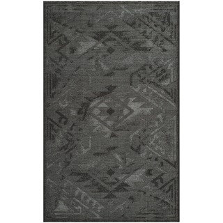 Safavieh Palazzo Black/ Grey Over-dyed Chenille Rug (4' x 6')