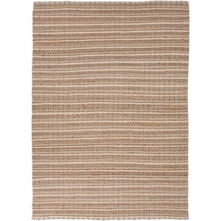 Handmade Naturals Solid Pattern Brown Rug (5' x 8')