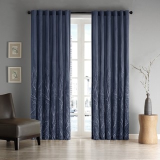 Madison Park Eliza Embroidered Faux Silk Curtain Panel
