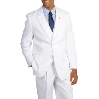 Stacy Adams Men's Solid White 3-piece Suit