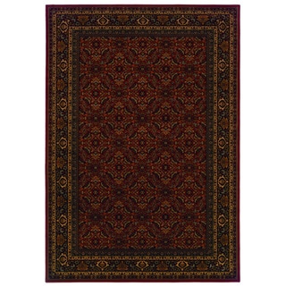 Traditional Red/ Black Area Rug (7'10 x 10'10)