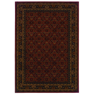 Traditional Red/ Black Area Rug (9'10 x 12'10)