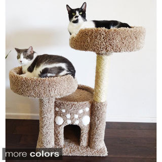 New Cat Condos Double Perch Solid Wood Cat Condo
