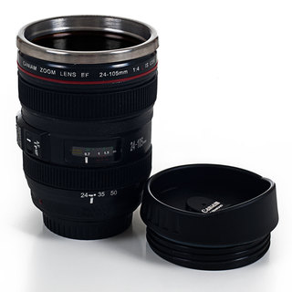 Camera Lens Stainless Steel Coffee Mug with Lid