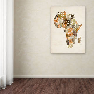 Michael Tompsett 'Africa Text Map' Canvas Art