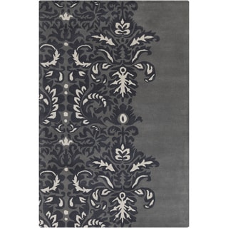 Allie Hand-tufted Abstract Grey/ White Wool Rug (5' x 7'6)