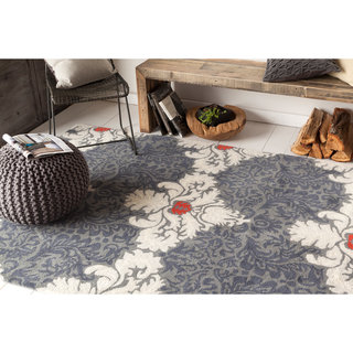 Hand-tufted Allie Grey/ White Abstract Wool Rug (5' x 7'6)