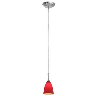 Access Delta 1-light Brushed Steel Mania Glass Pendant