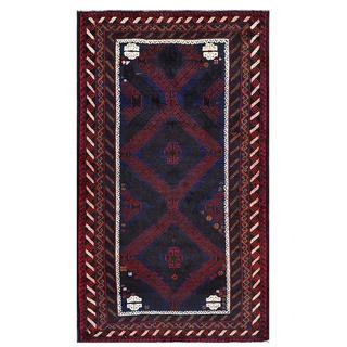 Herat Oriental Afghan Hand-knotted Tribal Balouchi Wool Rug (3'10 x 6'9)