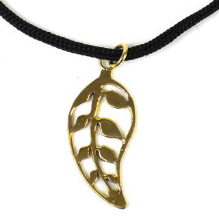 Handcrafted Leaf Bomb Casing Pendant on Cord (Cambodia)