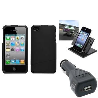 INSTEN Car Charger/ Dashboard Holder/ Phone Case Cover for Apple iPhone 4/ 4S