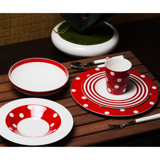 Red Vanilla Freshness Mix and Match Red Dinner Plates (Set of 6)