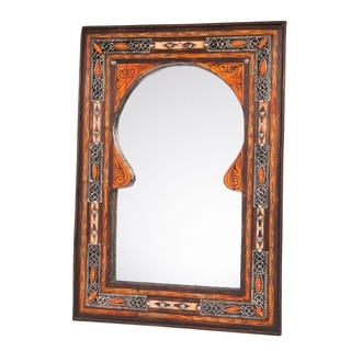 Handmade Keyhole Arch Inlaid Moroccan Mirror (Morocco)