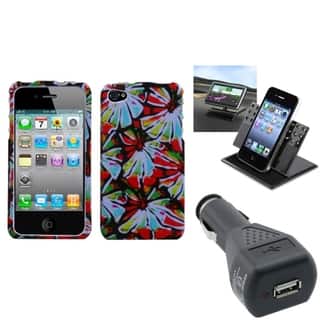 INSTEN Car Charger/ Dashboard Holder/ Phone Case Cover for Apple iPhone 4/ 4S