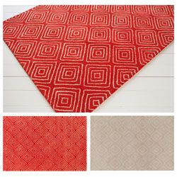 Hand-tufted Allie Beige Geometric Wool Rug (5' x 7'6)