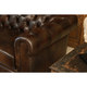 Abbyson Tuscan Chesterfield Brown Leather Sofa
