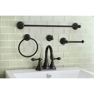 Classic High Spout Oil-rubbed Bronze Bathroom Faucet and Bathroom Accessory Set