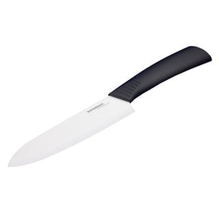 Toponeware Ceramic 6" Chef's Knife - Black Handle White Blade, CKBKW6