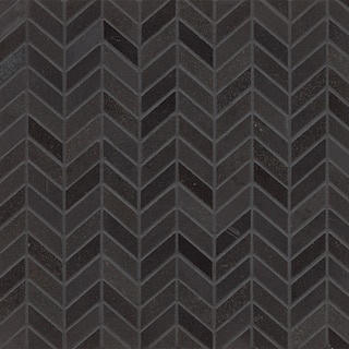Absolute Black Granite Chevron Mosaic Polished Tiles (Box of 10 Sheets)