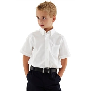 French Toast Boys' White Short-Sleeve Oxford Shirt