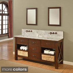 Direct Vanity 70-inch Xtraordinary Premium Spa Espresso Double Vanity Sink Cabinet
