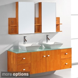 Virtu USA Clarissa 61-inch Double Sink Bathroom Vanity Set