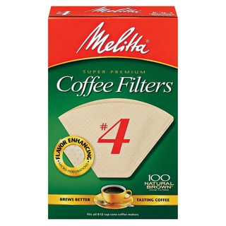 Melitta 624602 #4 Natural Brown Paper Cone Coffee Filters- 400 Count