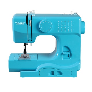 Janome Turbo Teal Basic, Easy-to-Use, 10-stitch Portable, 5 lb Compact Sewing Machine with Free Arm