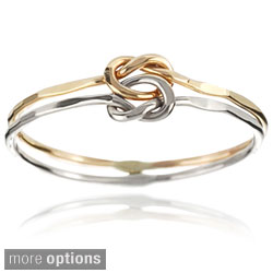 Journee Collection Sterling Silver Handcrafted Love Knot Double Band