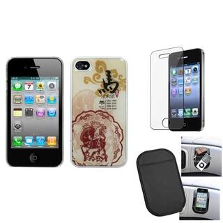 INSTEN Clear Screen Protector/ Anti-slip Mat/ Phone Case Cover for Apple iPhone 4/ 4S