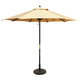 TropiShade 11 ft. Dark Wood Market Umbrella with Brass Rib Olefin Cover - Thumbnail 0