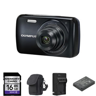 Olympus VH-210 Black Digital Camera 16GB Bundle