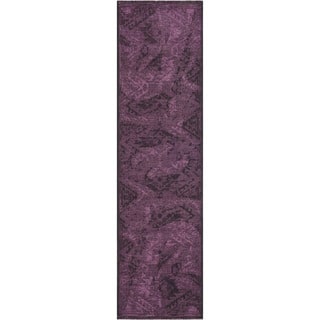 Safavieh Palazzo Black/ Purple Overdyed Chenille/ Polypropylene Runner Rug (2' x 7'3)