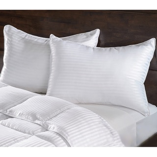 Superior Luxurious Down Alternative Striped Pillows (Set of 2)