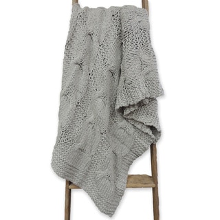 Michaela Gray Knitted Throw Blanket
