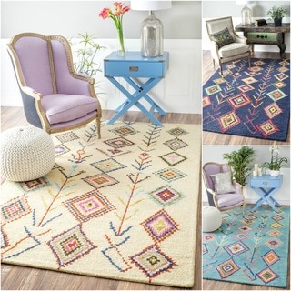nuLOOM Contemporary Hand-tufted Wool Moroccan Triangle Rug (7' 6 x 9' 6)