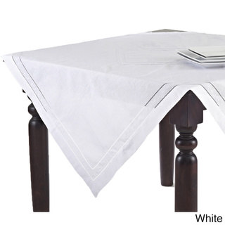 Embroidered and Hemstitch Table Topper