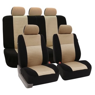 FH Group Beige Trendy Elegance Airbag-safe Car Seat Covers (Full Set)