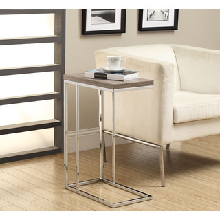 Dark Taupe Reclaimed-Look Chrome Metal Accent Table