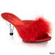 Pleaser Women's 'BELLE-301F' Heel Fur Slip-on Shoes - Thumbnail 1