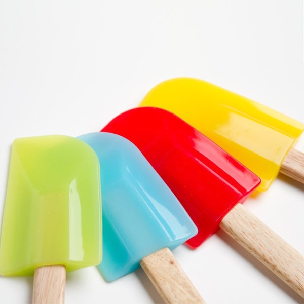 Assorted Color Wood Handle Silicone Spatulas (Set of 4)