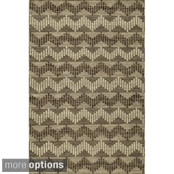 Sorrel Chevron Grey Reversible Indoor Hand Woven Wool Rug (9' x 12')