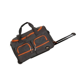 Rockland Deluxe Charcoal 22-inch Carry-on Rolling Duffel Bag