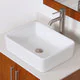 Elite High-temperature Rectangular Ceramic Bathroom Sink and Faucet Combo - Thumbnail 4