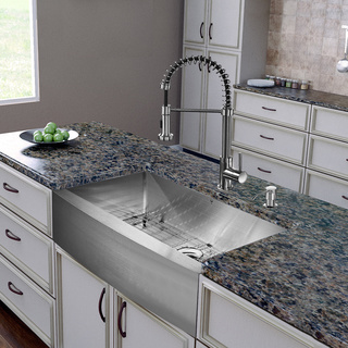 Vigo All in One 36-inch Farmhouse Stainless Steel Kitchen Sink and Faucet Set