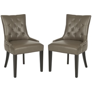 Safavieh Abby Clay Leather Side Chairs (Set of 2)